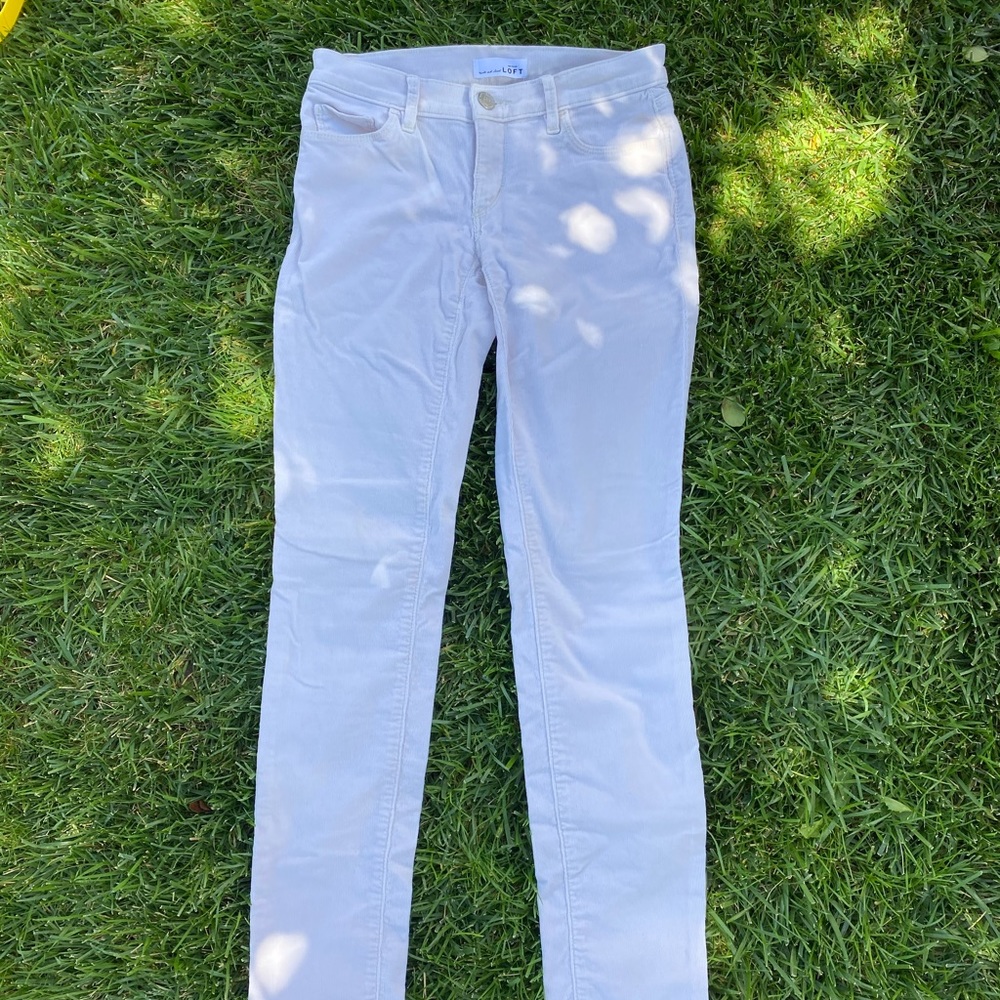 white straight leg jeans